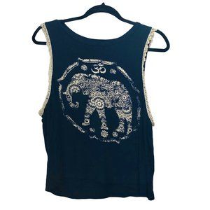 moonchild elephant tank navy white lace detailing